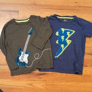 Mini Boden 4-5y Graphic Tees - Guitar and Lightning Bolt